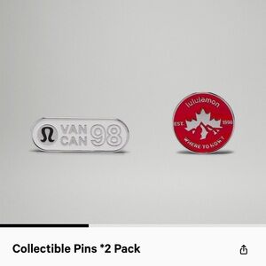2 Brand New Lululemon Lapel Pins